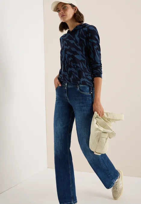 Sweat à capuche à motifs urban dark blue
