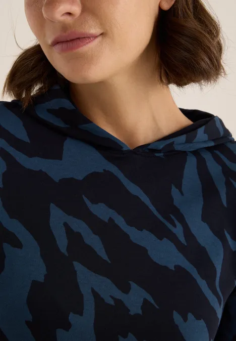 Gemustertes Kapuzenshirt urban dark blue