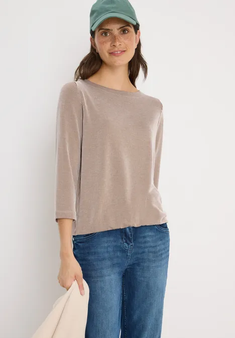 Gestreiftes Shirt mocha caramel