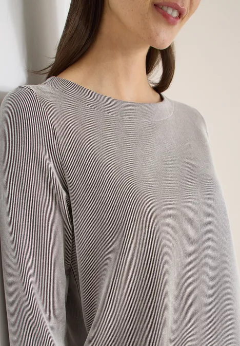 Gestreiftes Shirt macchiato brown Gestreiftes Shirt macchiato brown