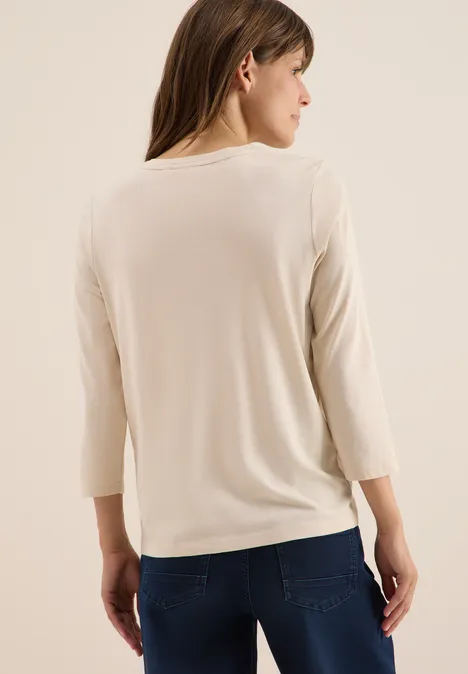 Shirt mit Schmucksteinen oat milk beige