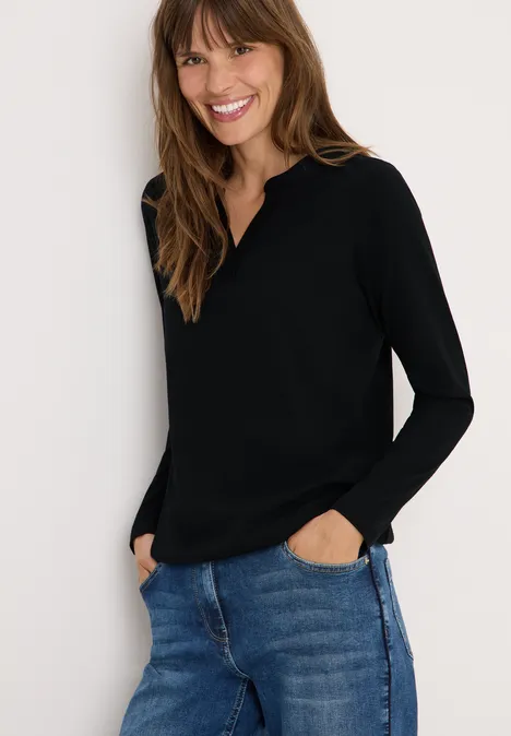 Shirt im Tunika-Look Black