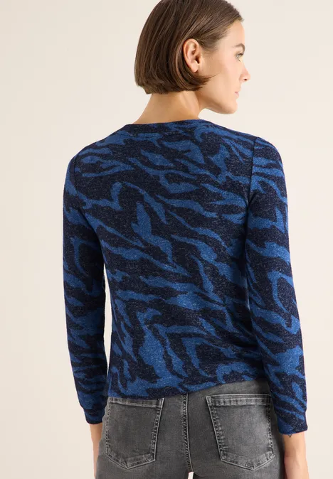Gemustertes Melange Shirt urban dark blue melange