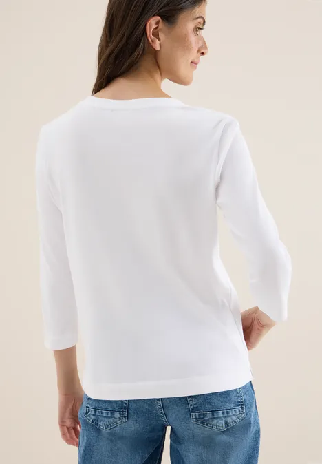 Shirt mit Rippstruktur White
