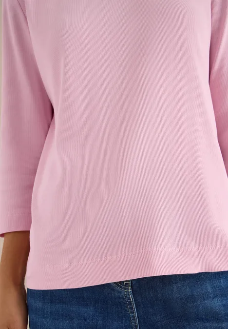 Shirt mit Rippstruktur blossom glow