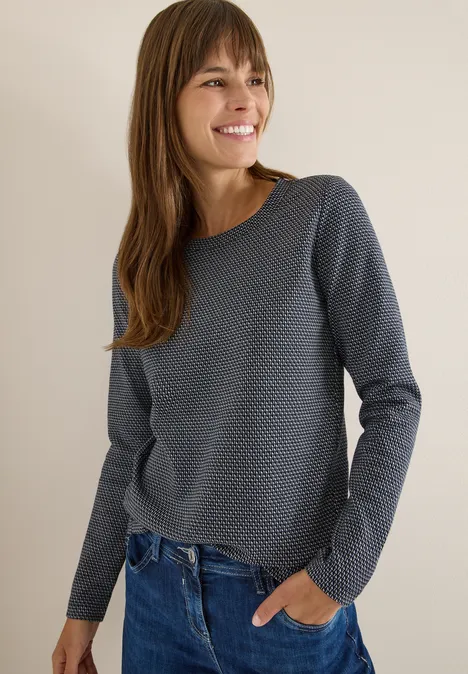 Minimal jacquard shirt urban dark blue