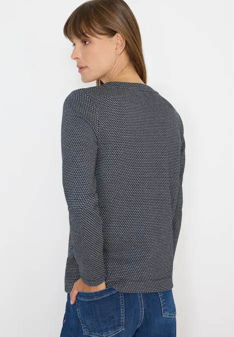 Minimal jacquard shirt urban dark blue