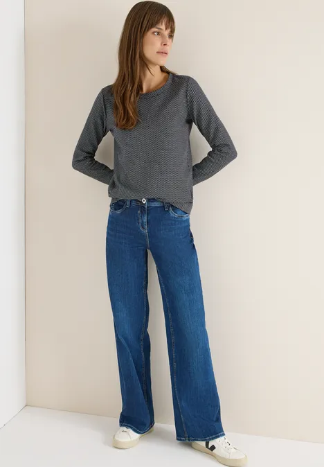Minimal jacquard shirt urban dark blue