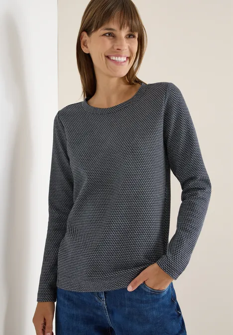 Minimal jacquard shirt urban dark blue