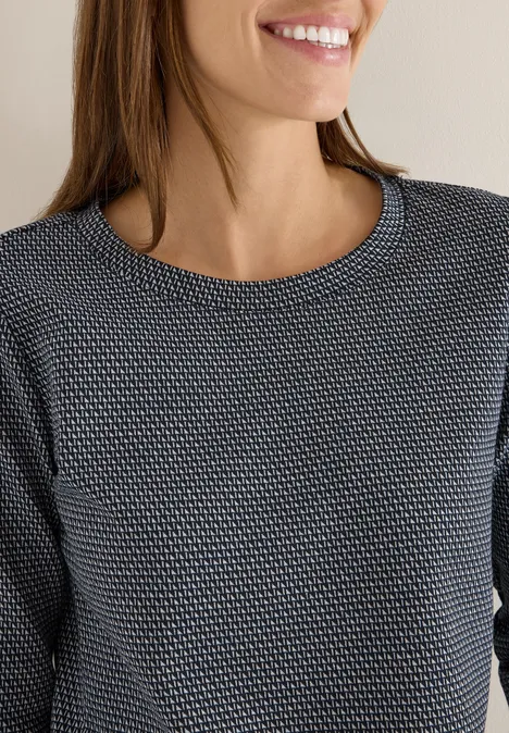 Minimal jacquard shirt urban dark blue