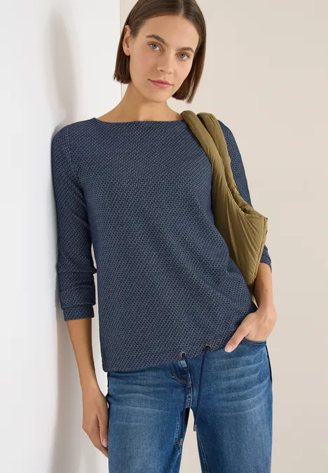 Two-Tone Strukturpullover urban dark blue