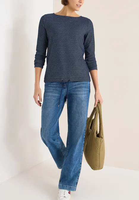 Two-Tone Strukturpullover urban dark blue