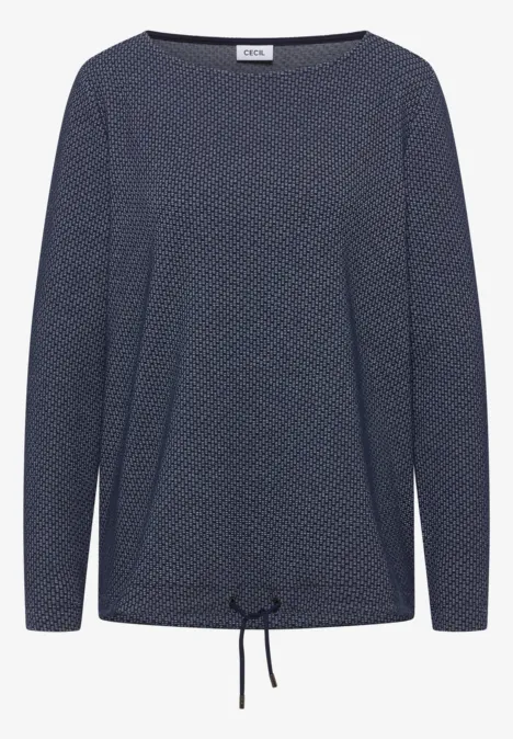 Two-Tone Strukturpullover urban dark blue