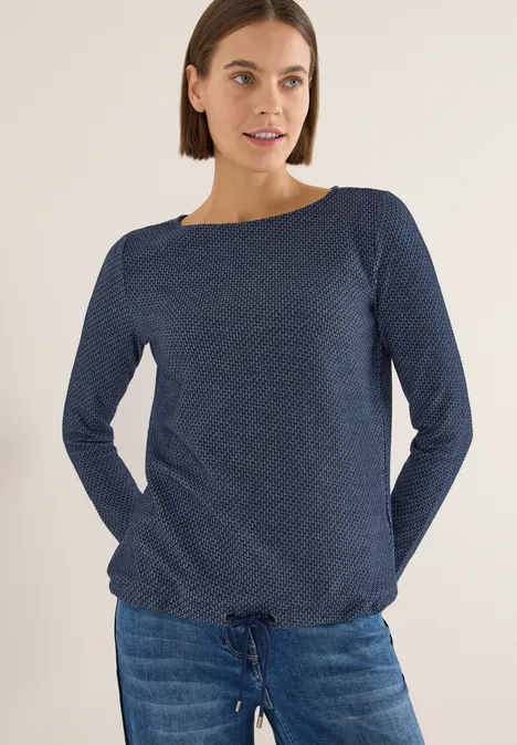 Two-Tone Strukturpullover urban dark blue