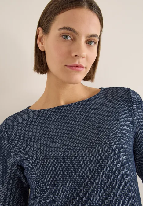 Two-Tone Strukturpullover urban dark blue
