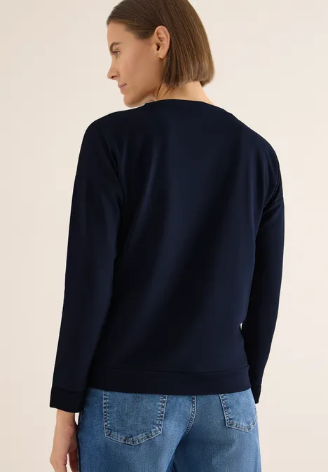 Shirt mit Satin Print urban dark blue