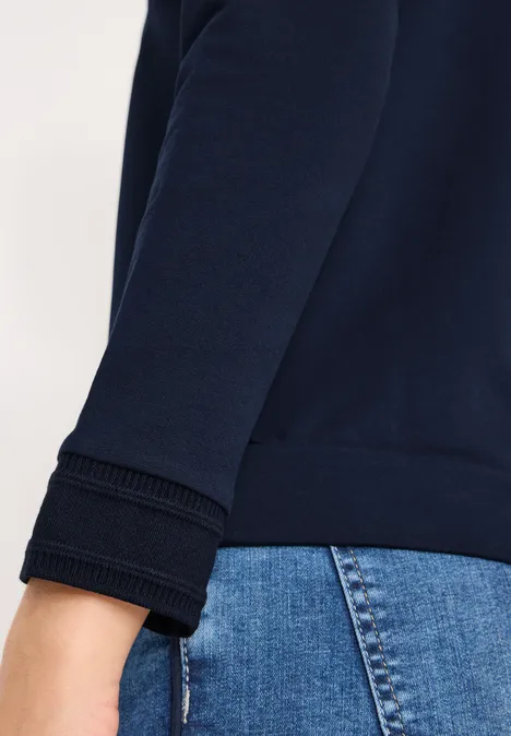Shirt mit Satin Print urban dark blue