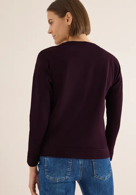 Shirt mit Satin Print eggplant red