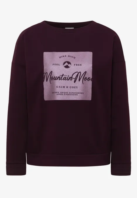 Shirt mit Satin Print eggplant red