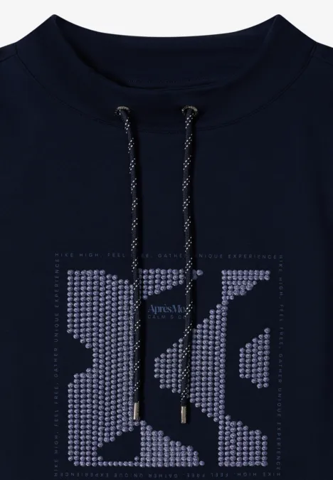 Shirt met kunstwerk urban dark blue