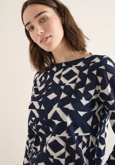 Shirt met boothals urban dark blue