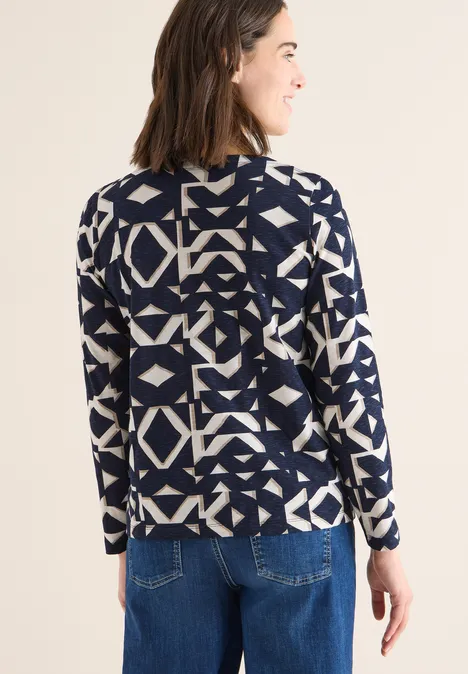 Shirt met boothals urban dark blue