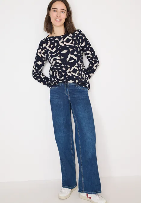 Shirt met boothals urban dark blue