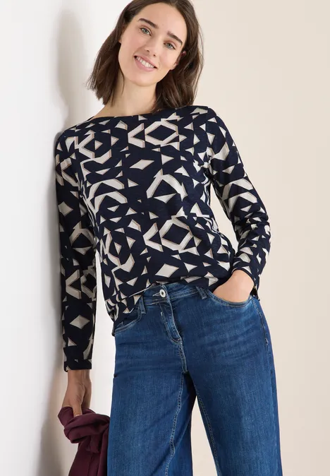 Shirt met boothals urban dark blue