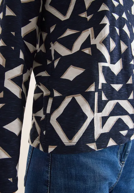 Shirt met boothals urban dark blue