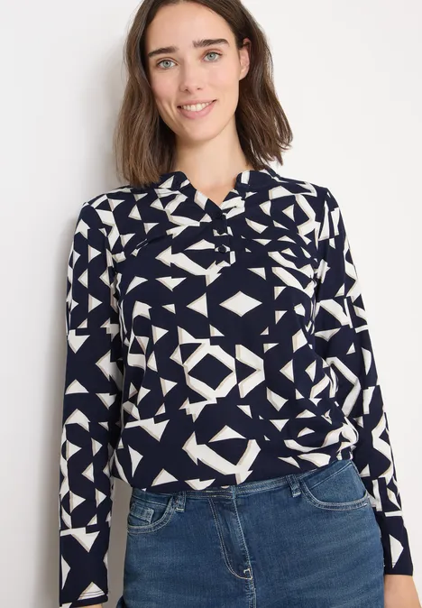 Shirt met print in tunieklook urban dark blue