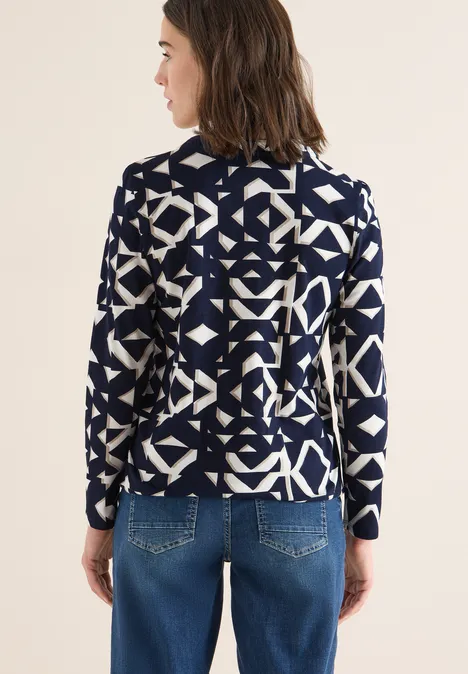 Shirt met print in tunieklook urban dark blue