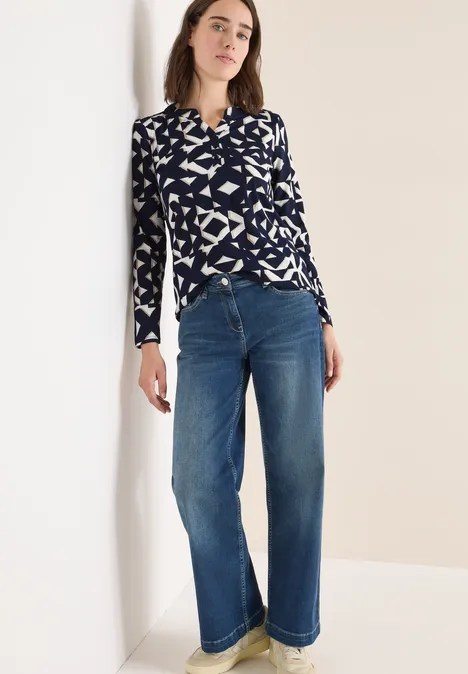 Shirt met print in tunieklook urban dark blue
