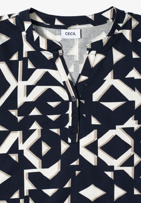 Shirt met print in tunieklook urban dark blue