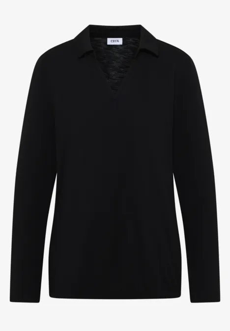 Shirt im Blusen-Look Black