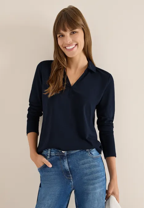 Shirt met een blouse-look urban dark blue
