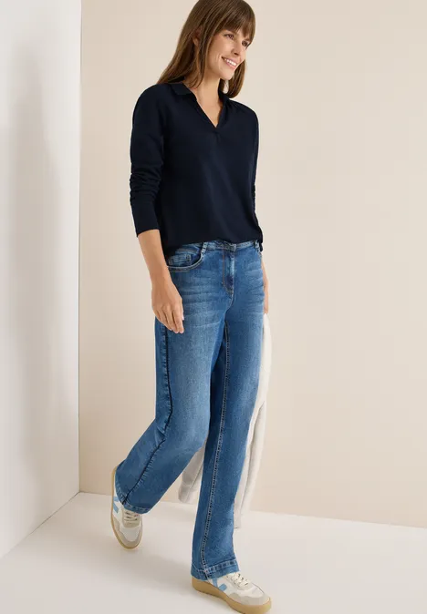 Shirt met een blouse-look urban dark blue