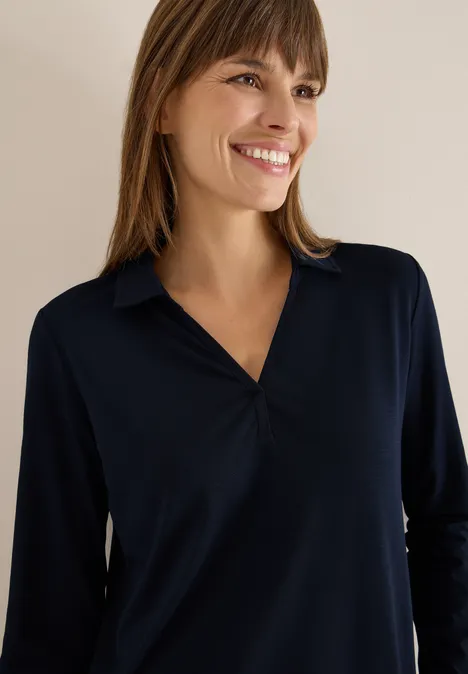 Shirt met een blouse-look urban dark blue