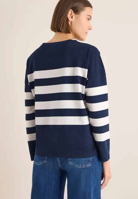 Shirt met knoopdetail urban dark blue