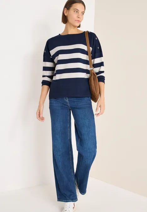 Shirt met knoopdetail urban dark blue