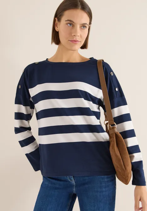 Shirt met knoopdetail urban dark blue