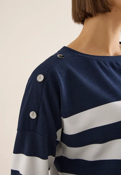 Shirt met knoopdetail urban dark blue