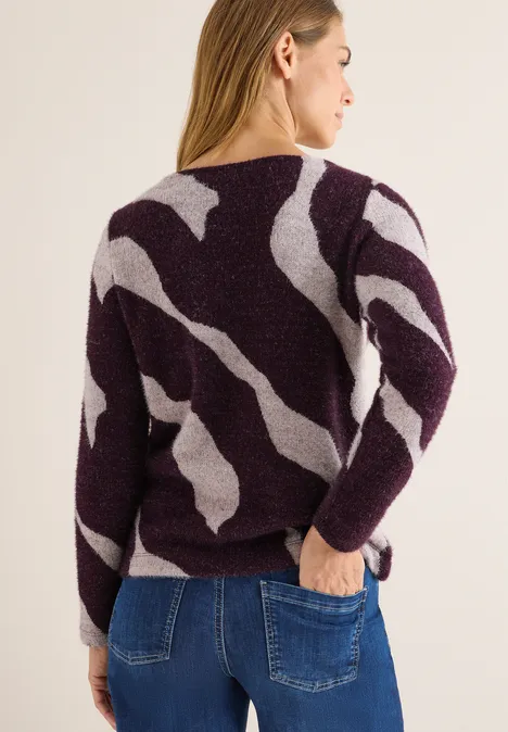 Chemise à motifs en fil de plume eggplant red