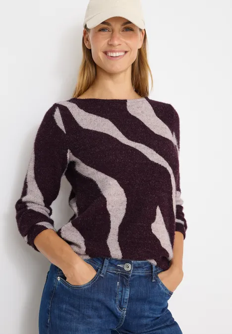 Chemise à motifs en fil de plume eggplant red