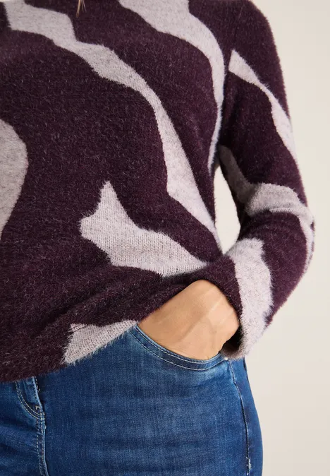 Chemise à motifs en fil de plume eggplant red