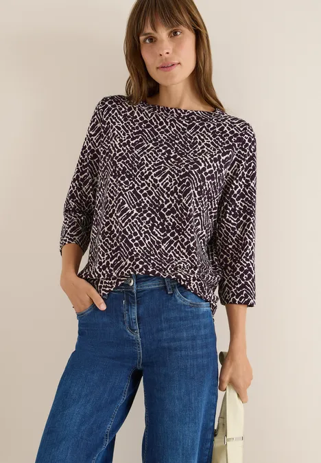 Shirt mit Minimal Print eggplant red
