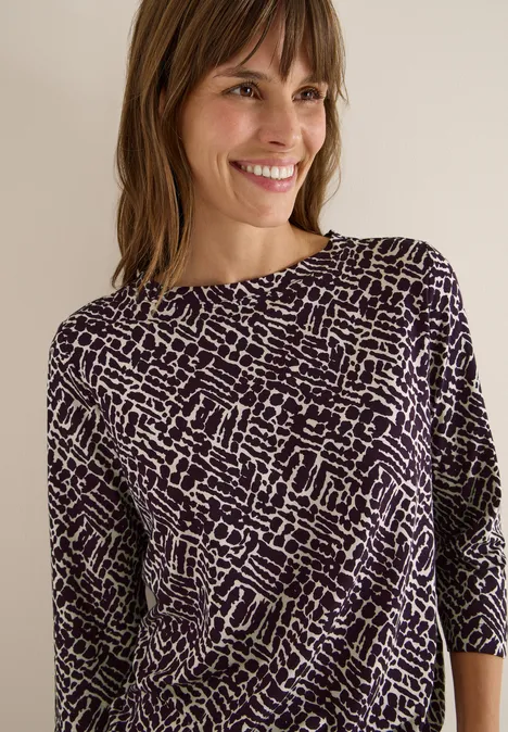 Shirt mit Minimal Print eggplant red