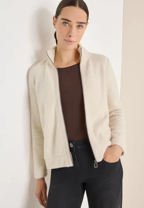 Veste en fil de plume light greige