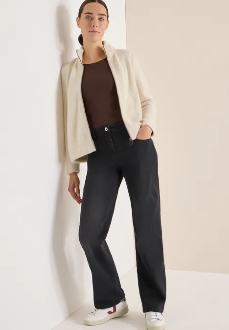 Veste en fil de plume light greige