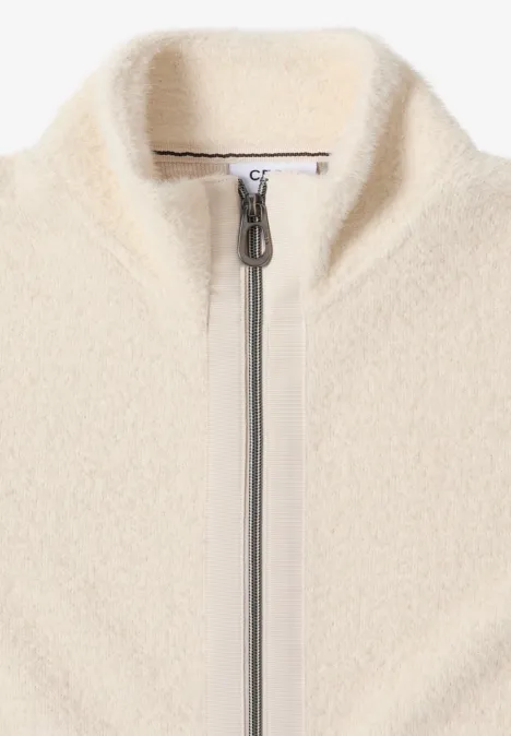 Veste en fil de plume light greige