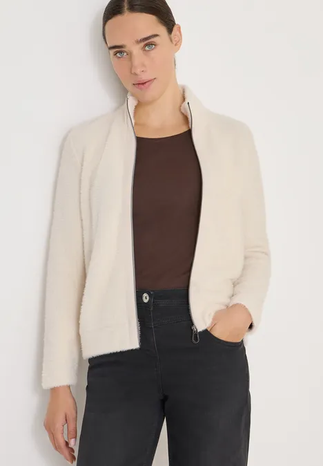 Veste en fil de plume light greige